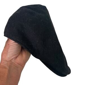 Black Wool Tweed Newsboy Cabbie Hat Mens Large/X Large Preppy Academia Fall